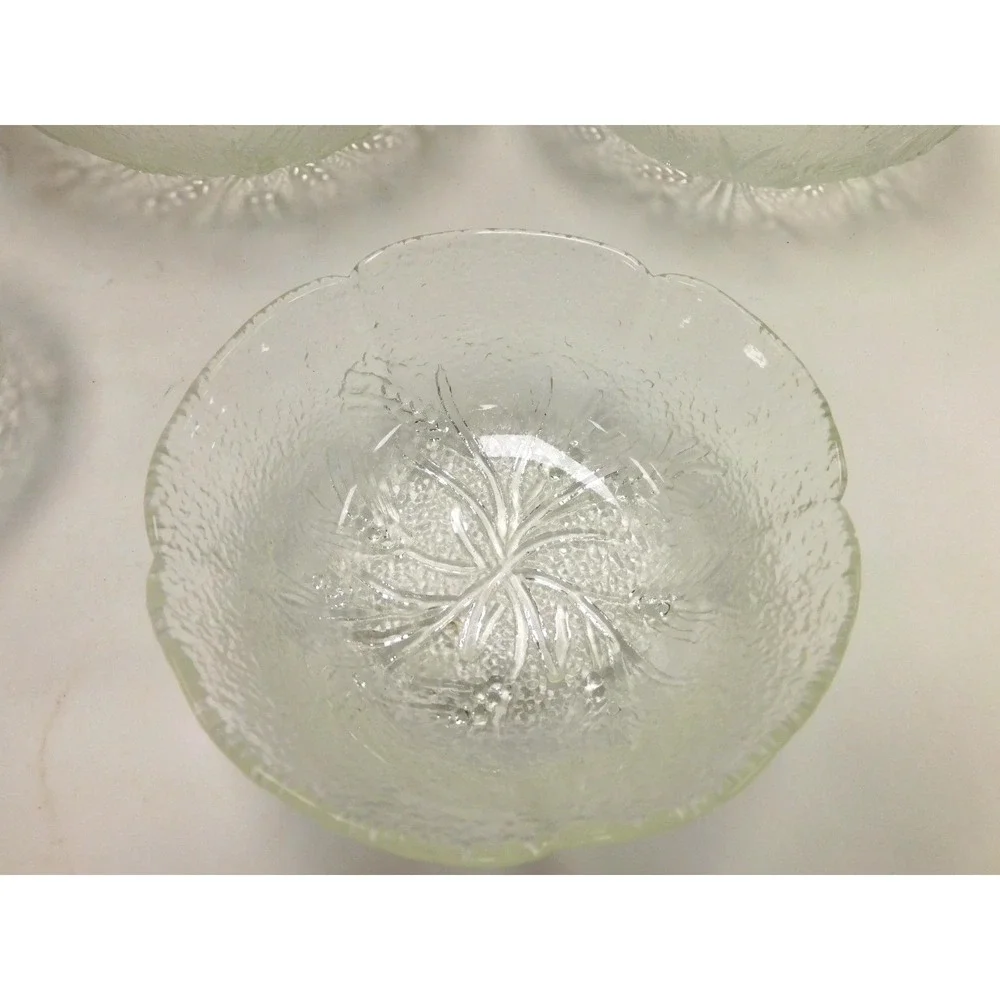 Vtg Set of 5 Arcoroc France Glass Bowls Country Wheat Pattern DW85